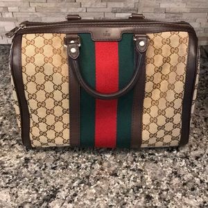 SOLD Vintage Web Original GG boston Bag